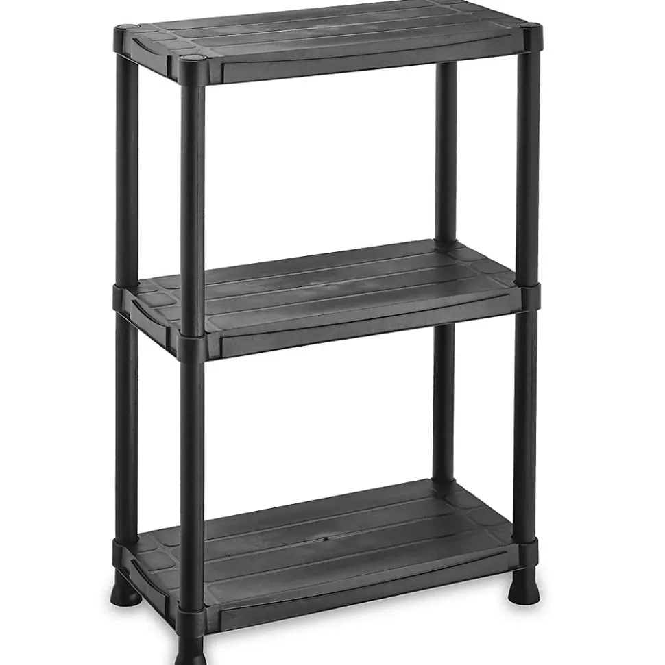 Etagère résine Noire 3 tablettes L61xP31xH95 cm Charge 30kg par étage ITOOLS