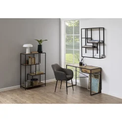 Etagère sur 3 niveaux asymétriques en MDF et métal