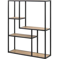 Etagère sur 3 niveaux asymétriques en MDF et métal