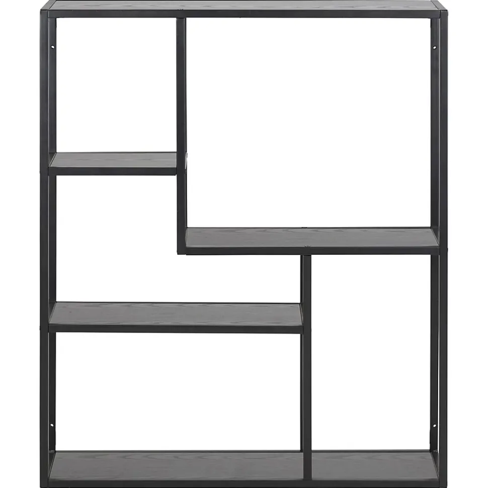 Etagère sur 3 niveaux asymétriques en MDF et métal