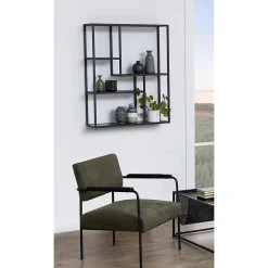 Etagère sur 3 niveaux asymétriques en MDF et métal