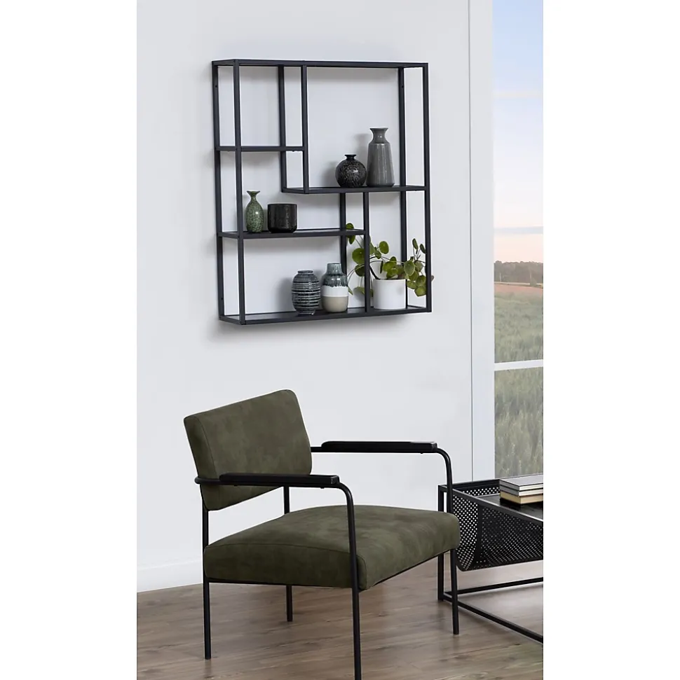Etagère sur 3 niveaux asymétriques en MDF et métal