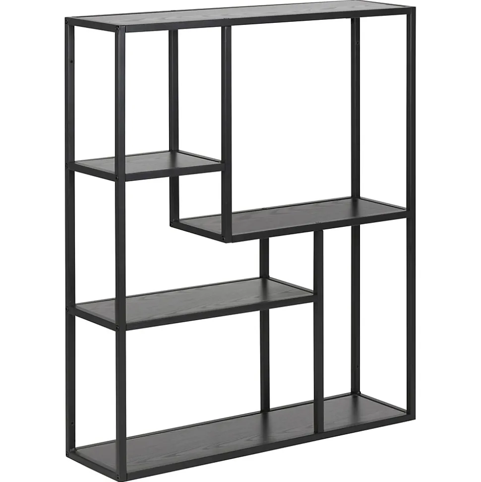 Etagère sur 3 niveaux asymétriques en MDF et métal