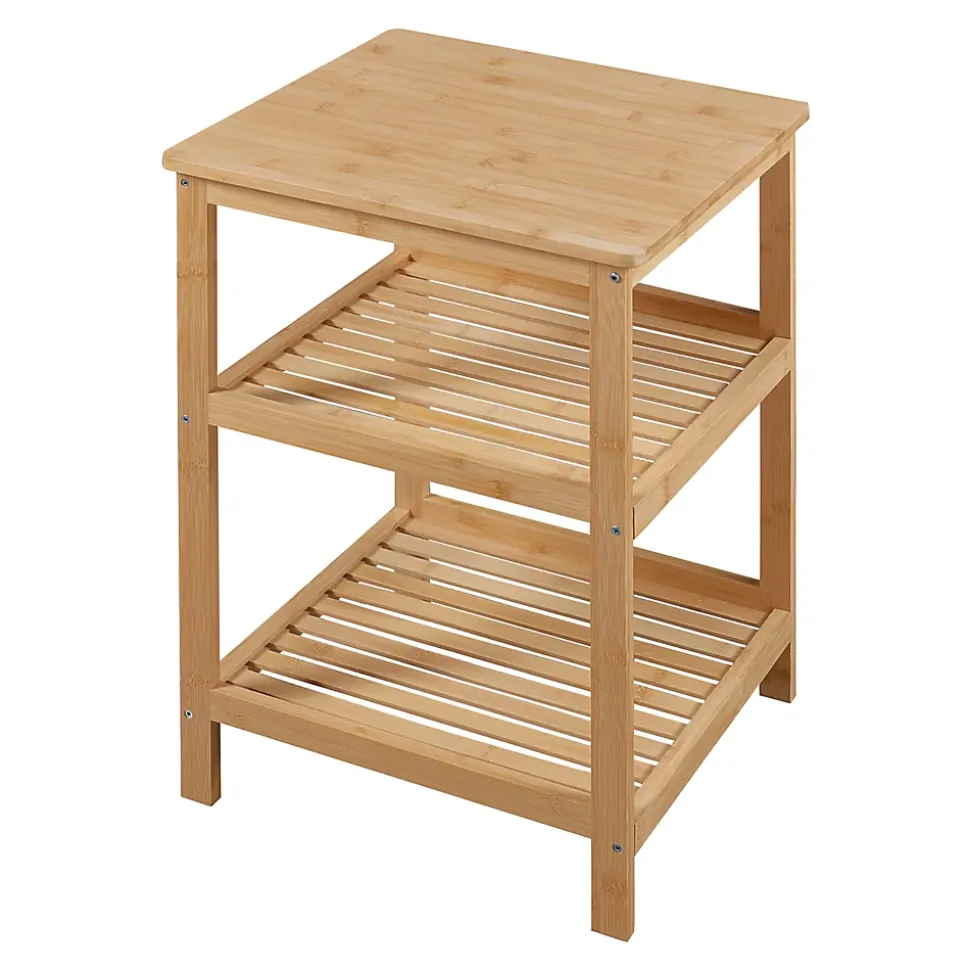 Etagère sur pied Ikerasak à 3 niveaux 60 x 40 x 40 cm bambou en.casa