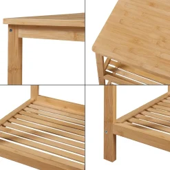 Etagère sur pied Ikerasak à 3 niveaux 60 x 40 x 40 cm bambou en.casa