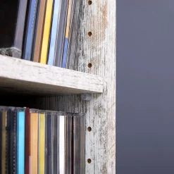 Etagères modulables MUSIQUE pour CD et DVD, en mélaminé décor shabby chic