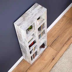 Etagères modulables MUSIQUE pour CD et DVD, en mélaminé décor shabby chic