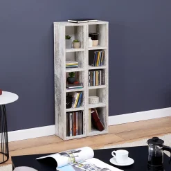 Etagères modulables MUSIQUE pour CD et DVD, en mélaminé décor shabby chic
