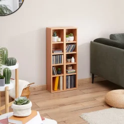 Etagères modulables MUSIQUE pour CD et DVD, en mélaminé couleur hêtre