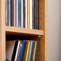 Etagères modulables MUSIQUE pour CD et DVD, en mélaminé décor chêne sauvage