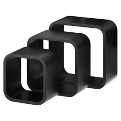 Etagères murales cubes modulables Cusko Form, noir, 3 pièces