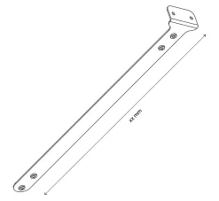 Extension en acier effet métallique + support de barre de penderie GoodHome Atomia 35 cm
