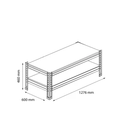 Extension pour étagère de garage en acier thermo-laqué GoodHome Rand H. 46 x L. 127,6 x P. 40 cm