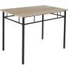 FAUSTIN - Ensemble Repas 4 Personnes Table et Chaises en MDF et Pieds Métal Noir