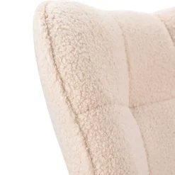 Fauteuil à Bascule,Fauteuil d'allaitement rembourré,pour Salon,Chambre à Coucher,Charge maximale,130 kg ,Beige,75 x 68 x 92 cm