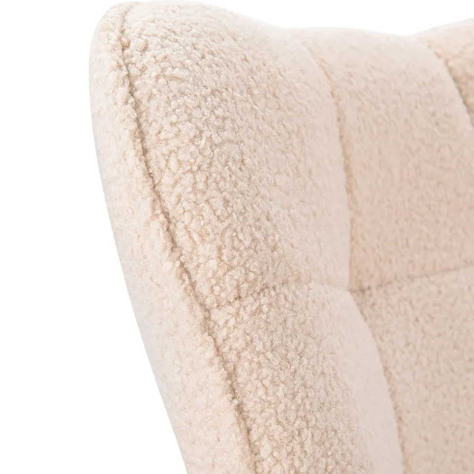 Fauteuil à Bascule,Fauteuil d'allaitement rembourré,pour Salon,Chambre à Coucher,Charge maximale,130 kg ,Beige,75 x 68 x 92 cm