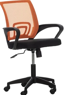 Fauteuil De Bureau Auburn, Chaise De Bureau En Maille Respirante, Chaise pivotante Hauteur réglable et Roulettes Orange