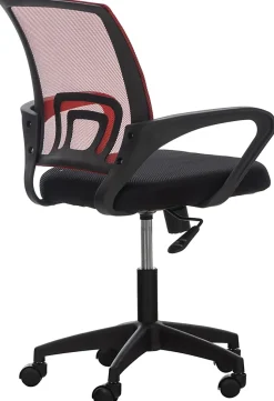 Fauteuil De Bureau Auburn, Chaise De Bureau En Maille Respirante, Chaise pivotante Hauteur réglable et Roulettes Rouge