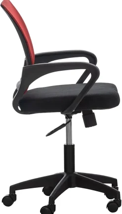 Fauteuil De Bureau Auburn, Chaise De Bureau En Maille Respirante, Chaise pivotante Hauteur réglable et Roulettes Rouge