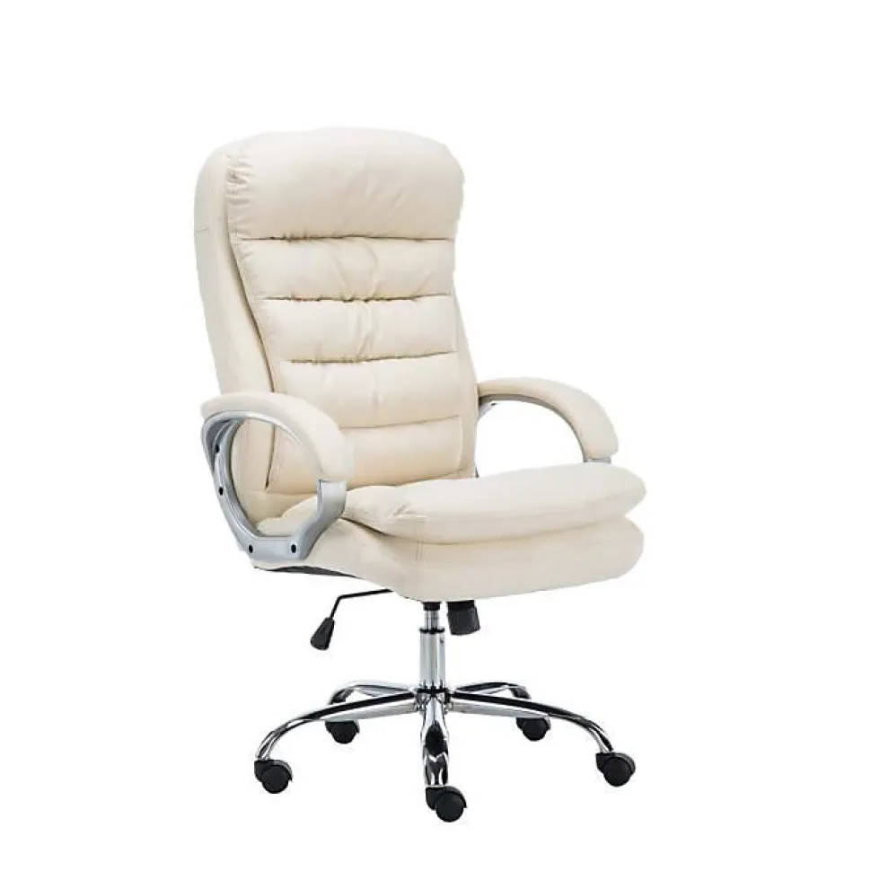 Fauteuil de bureau CLP Big Vancouver Similicuir Crème 235 kg