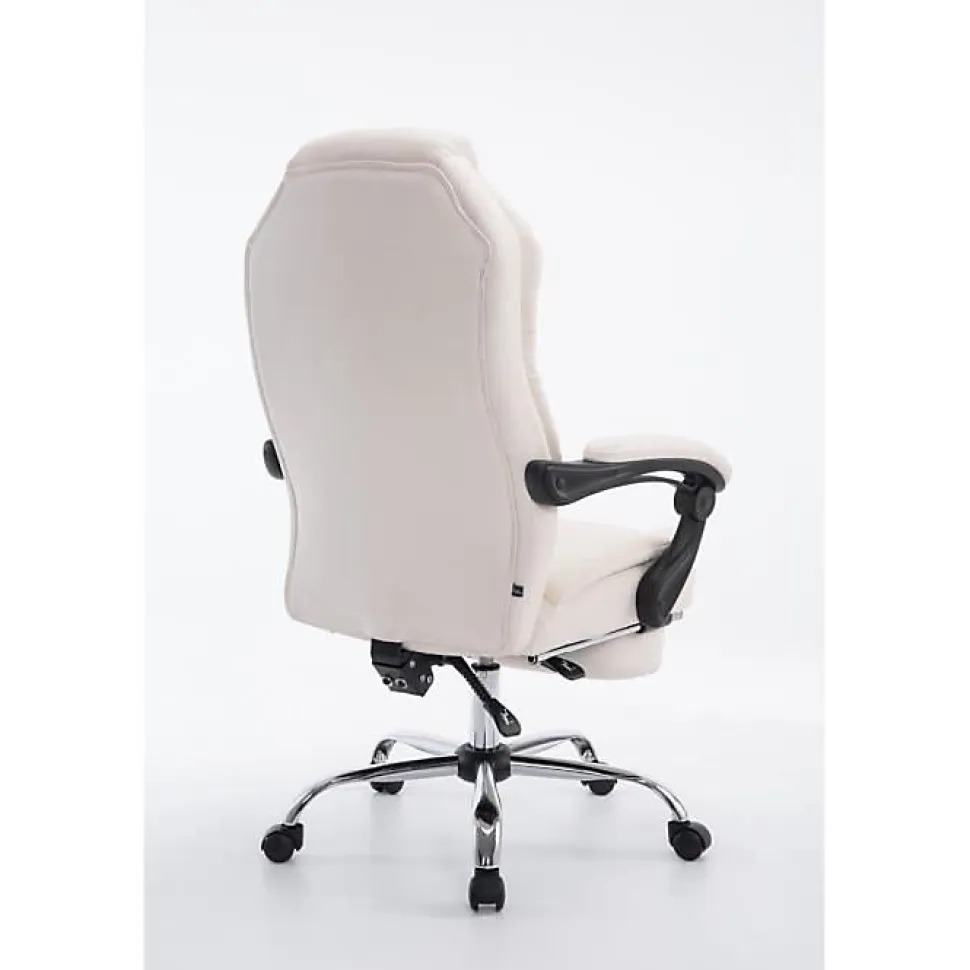 Fauteuil de bureau CLP Castle similicuir crème 100% PU 67x64 cm