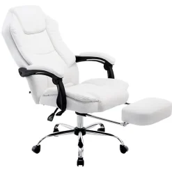Fauteuil de bureau CLP Castle similicuir crème 100% PU 67x64 cm