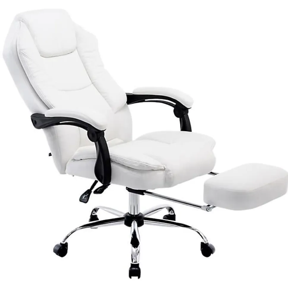 Fauteuil de bureau CLP Castle similicuir crème 100% PU 67x64 cm