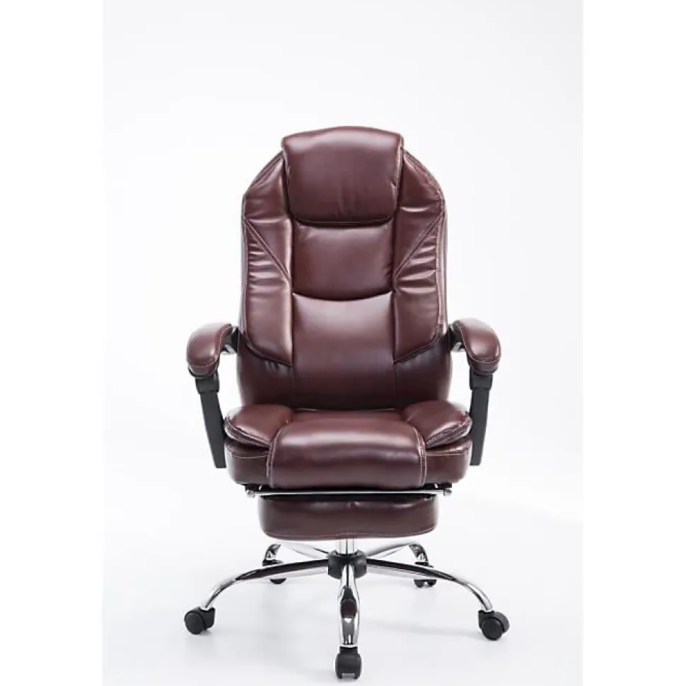 Fauteuil de bureau CLP Castle similicuir bordeaux réglable