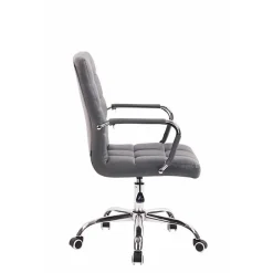 Fauteuil de bureau CLP Deli similicuir gris hauteur réglable