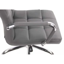 Fauteuil de bureau CLP Deli similicuir gris hauteur réglable