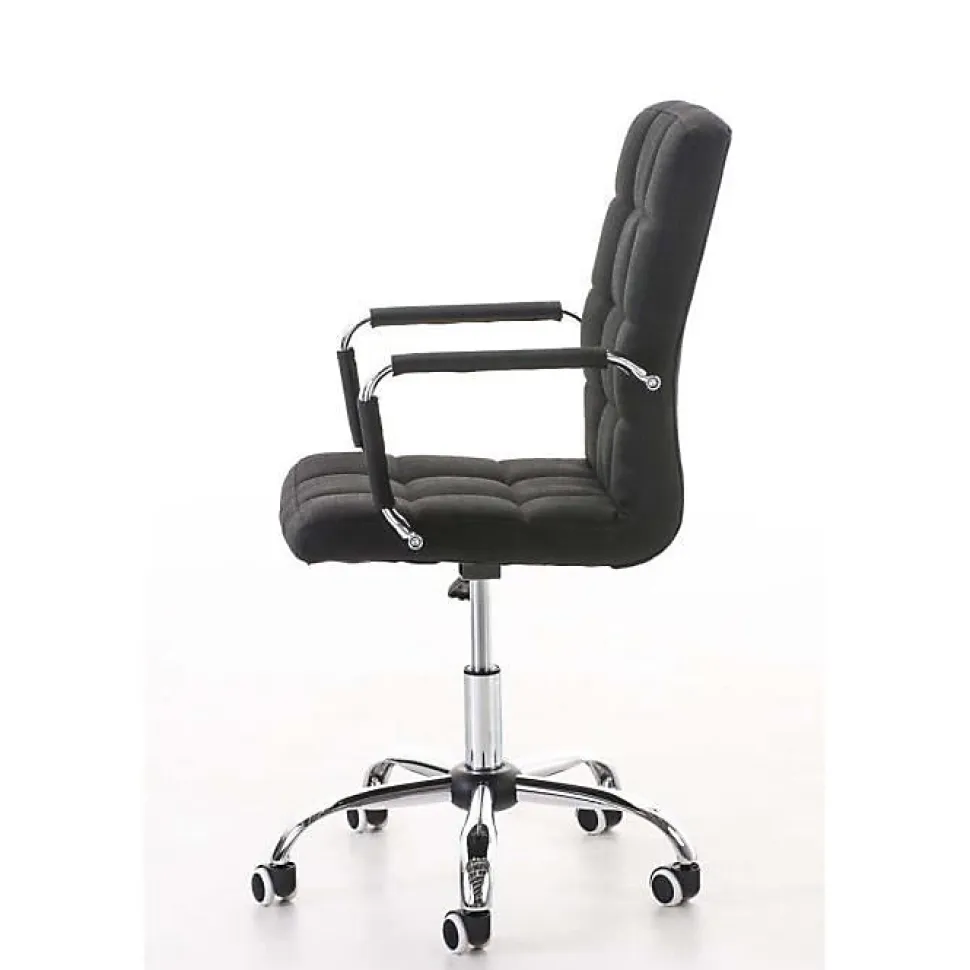 Fauteuil de bureau CLP Deli V2 tissu noir réglable 5 roulettes