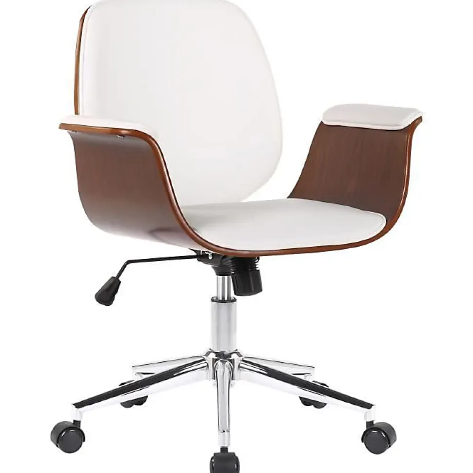 Fauteuil de bureau CLP Kemberg similicuir Noyer Marron