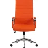 Fauteuil de bureau CLP Kolumbus similicuir orange réglable