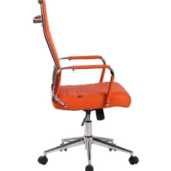 Fauteuil de bureau CLP Kolumbus similicuir orange réglable