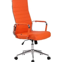 Fauteuil de bureau CLP Kolumbus similicuir orange réglable