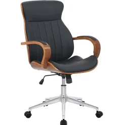 Fauteuil de bureau CLP Melilla similicuir crème coque bois pivotant
