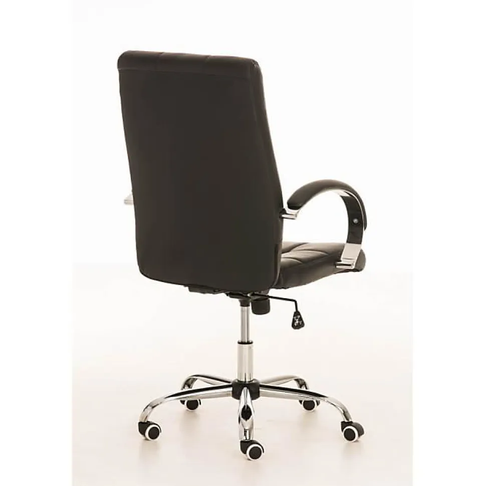 Fauteuil de bureau CLP Mikos similicuir noir réglable hauteur