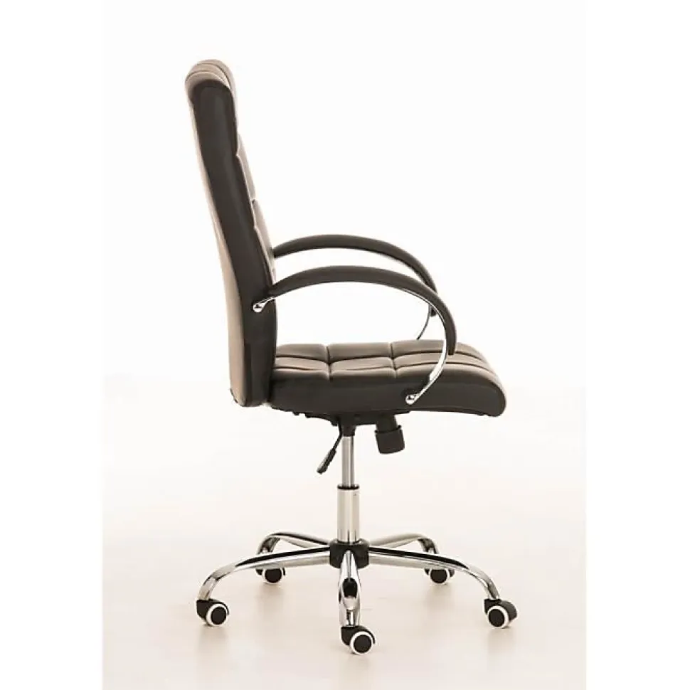 Fauteuil de bureau CLP Mikos similicuir noir réglable hauteur