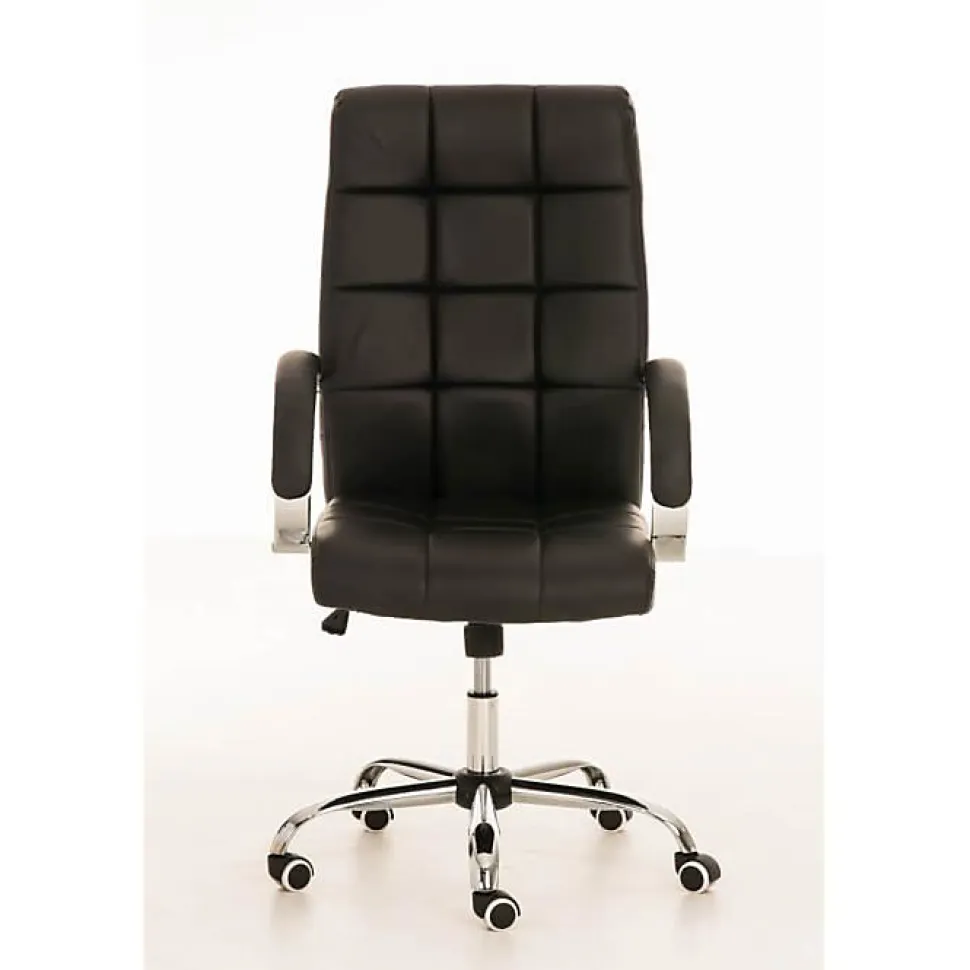 Fauteuil de bureau CLP Mikos similicuir noir réglable hauteur