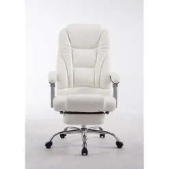 Fauteuil de bureau CLP Pacific similicuir blanc réglable