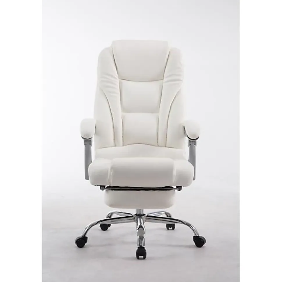 Fauteuil de bureau CLP Pacific similicuir blanc réglable