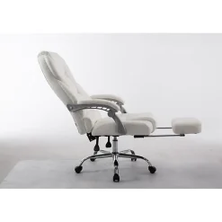 Fauteuil de bureau CLP Pacific similicuir blanc réglable