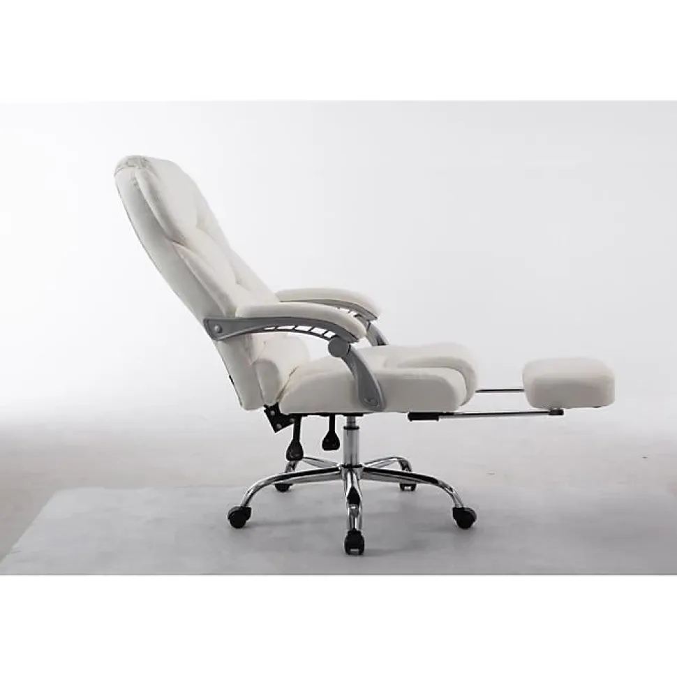 Fauteuil de bureau CLP Pacific similicuir blanc réglable
