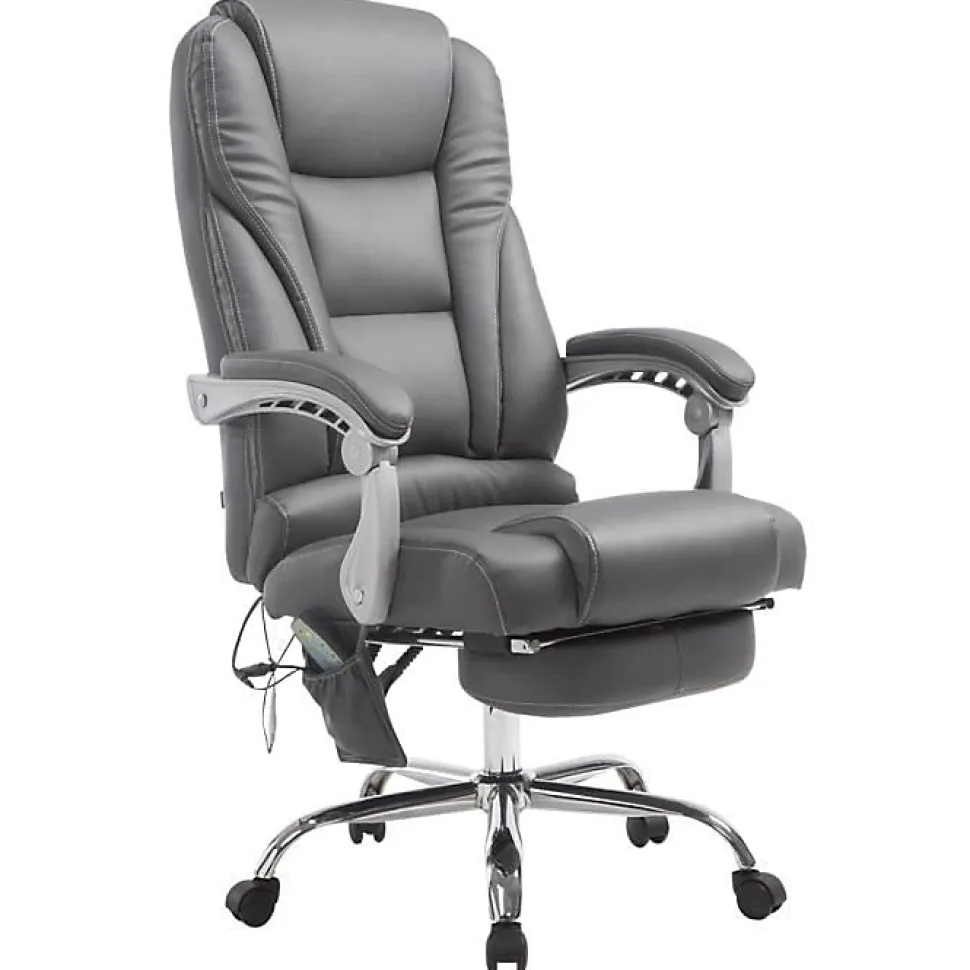 Fauteuil de bureau CLP Pacific V2 Gris similicuir massage