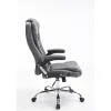 Fauteuil de bureau CLP Thor XXL Similicuir Gris réglable 5 roulettes