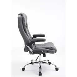 Fauteuil de bureau CLP Thor XXL Similicuir Gris réglable 5 roulettes