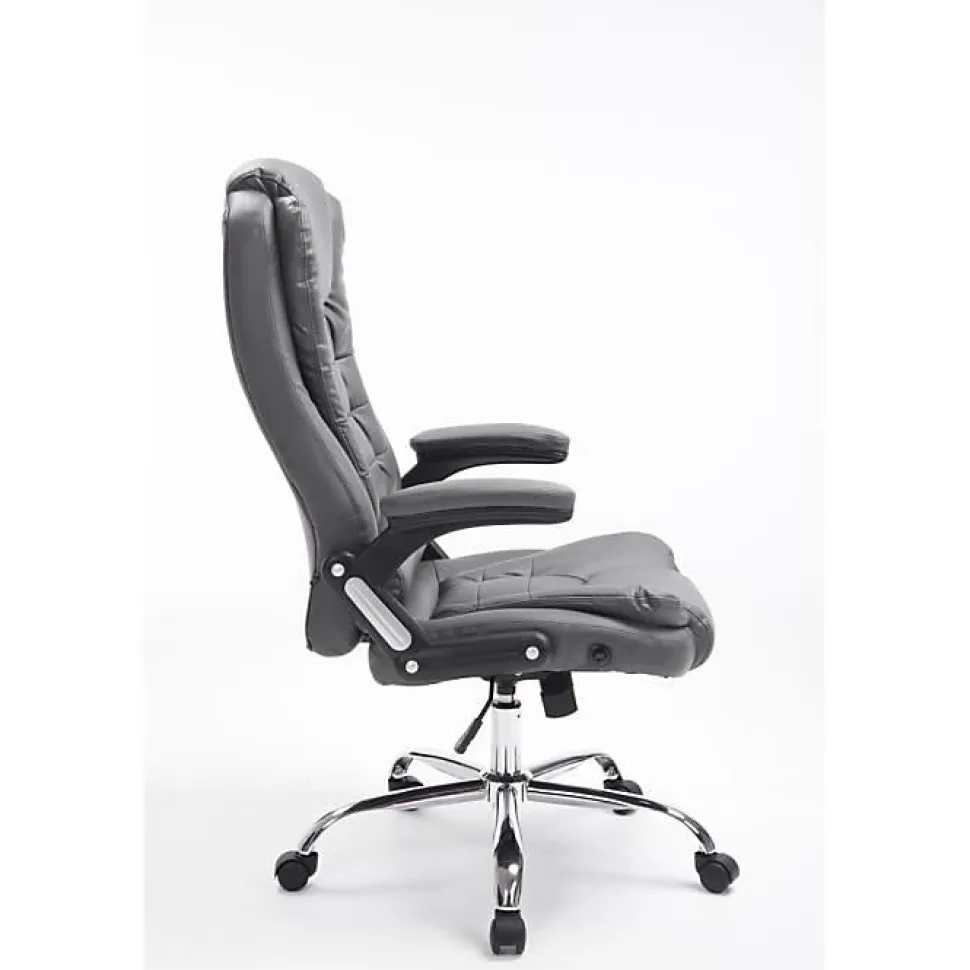 Fauteuil de bureau CLP Thor XXL Similicuir Gris réglable 5 roulettes