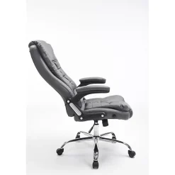 Fauteuil de bureau CLP Thor XXL Similicuir Gris réglable 5 roulettes