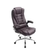 Fauteuil de bureau CLP Thor Marron simili réglable 49-59 cm