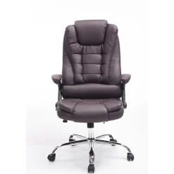 Fauteuil de bureau CLP Thor Marron simili réglable 49-59 cm